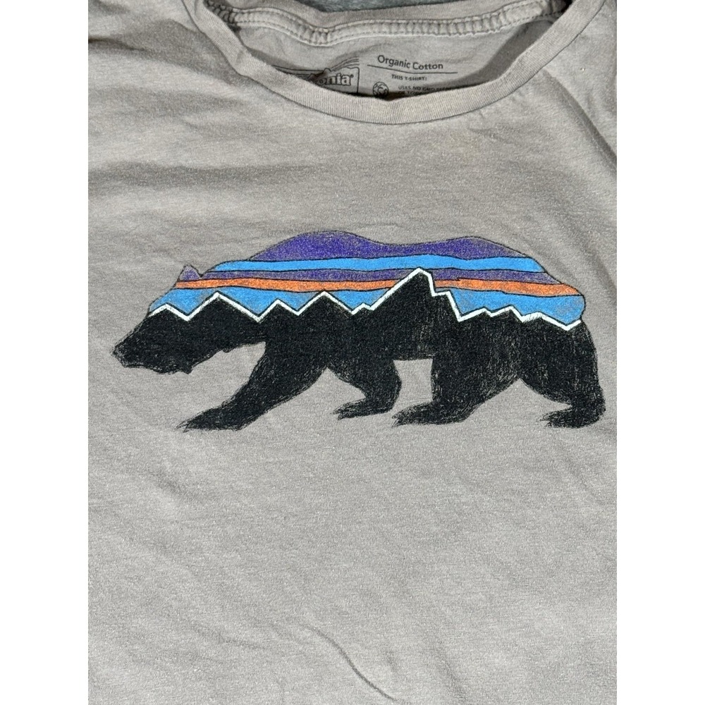 Patagonia Shirt Mens Large Gray Organic Cotton Bear Graphic Tee STY39143 - Picture 3 of 12